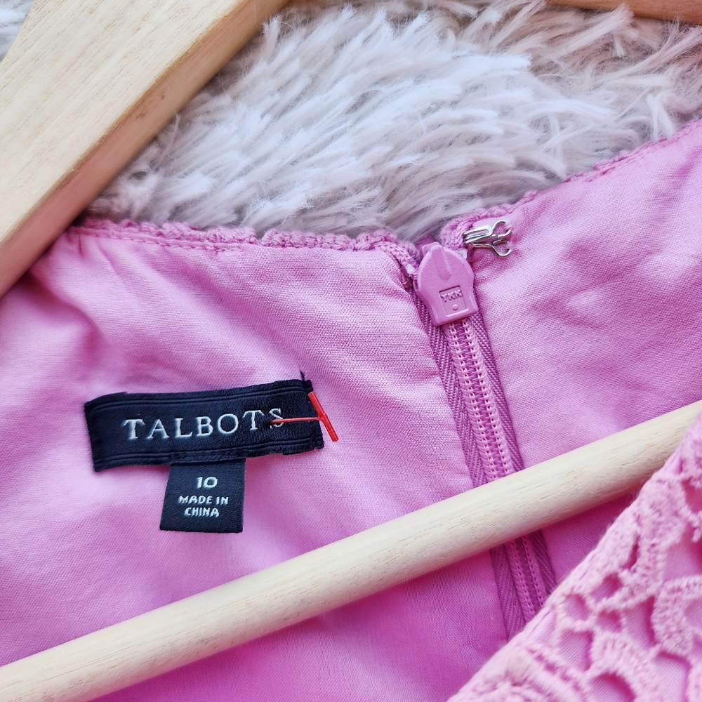 Talbots Pink Lace Sleeveless Shift Dress - Picture 4 of 5